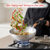 Kitchen King Delvo Wok/Karahi in use — traditional aluminum karahi for stir-fry, curry, and everyday cooking