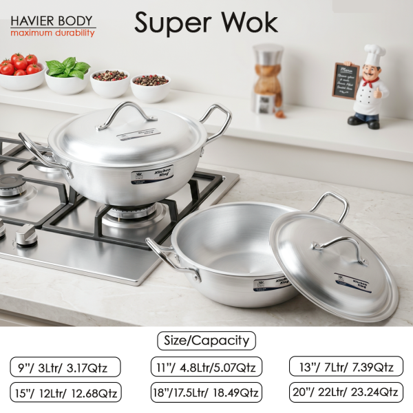 These are heavy duty wok/karahi which offers natural non-stick performance and even heating. Chemical-free and built to last.
