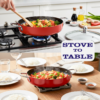 This best nonstick pan is non toxic and comes with 2 in 1 feature. Cook and serve together without getting any food stick on it.