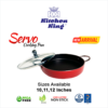 Non Stick Servo Pan with Glass Lid – 2-in-1 Cook & Serve Pan 10-12" | Kitchen King USA