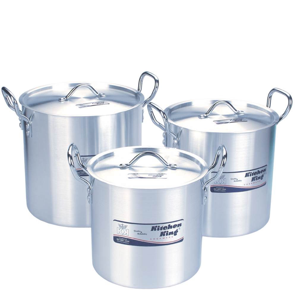 Heavy-duty Kitchen King stock pots for professional and large-scale cooking