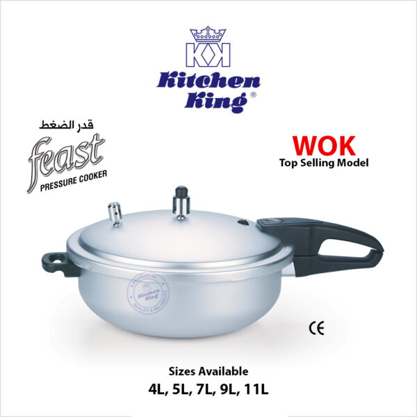 Pressure Cooker (Wok / Karahi Style) - Kitchen King Cookware