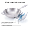 Stainless Steel Tri-Ply Pro Wok / Karahi - Image 2